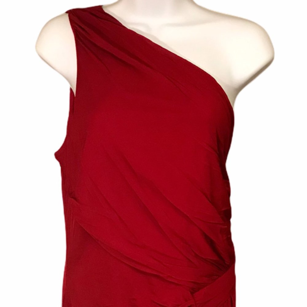 Stunning Red One Shoulder Holiday Dress NWT Fits Like a L - XL